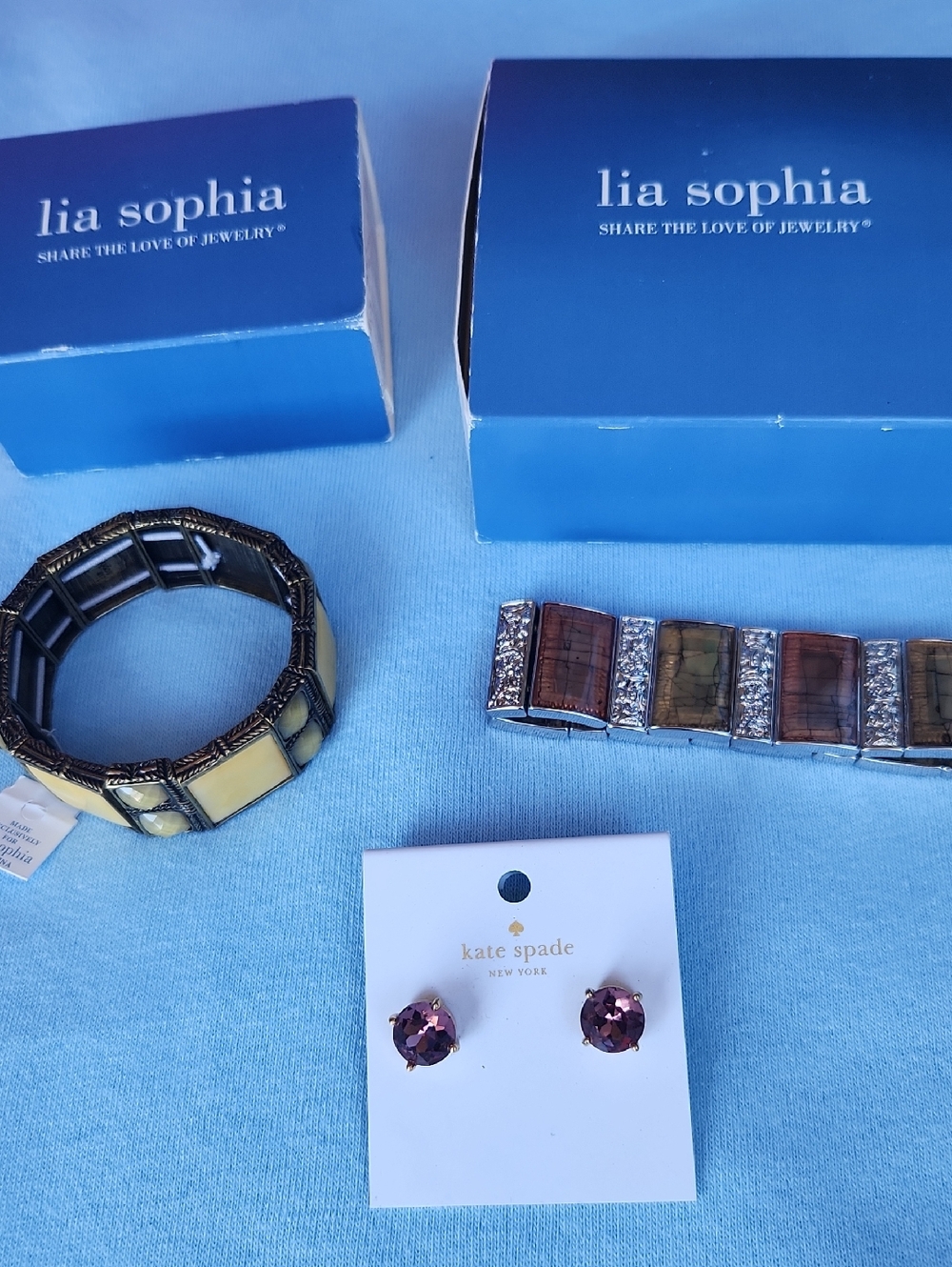 MWT Kate Spade Studs and 2 Lia Sophia bracelets selling together